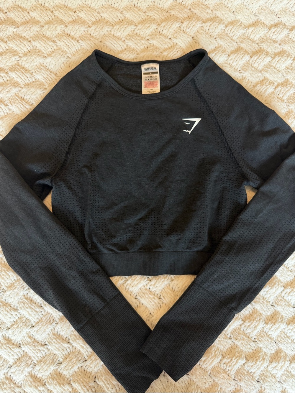 Gymshark Black Seamless Long Sleeve Crop Sweatshirt